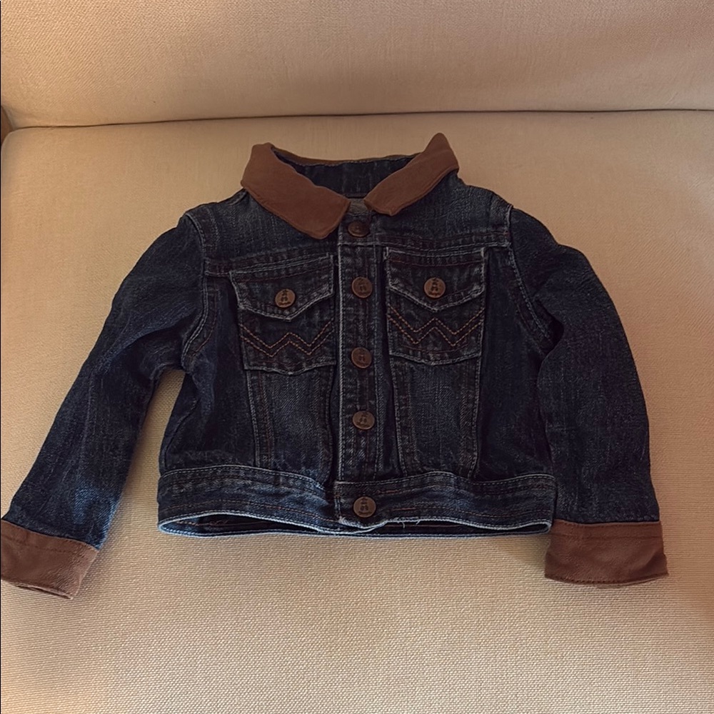 Infant Wrangler Denim Jacket with Brown Accents
